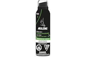 Akileine Black Spray Antiperspirant, 150 ml – Foot Deodorant Spray and Shoe Odor Eliminator