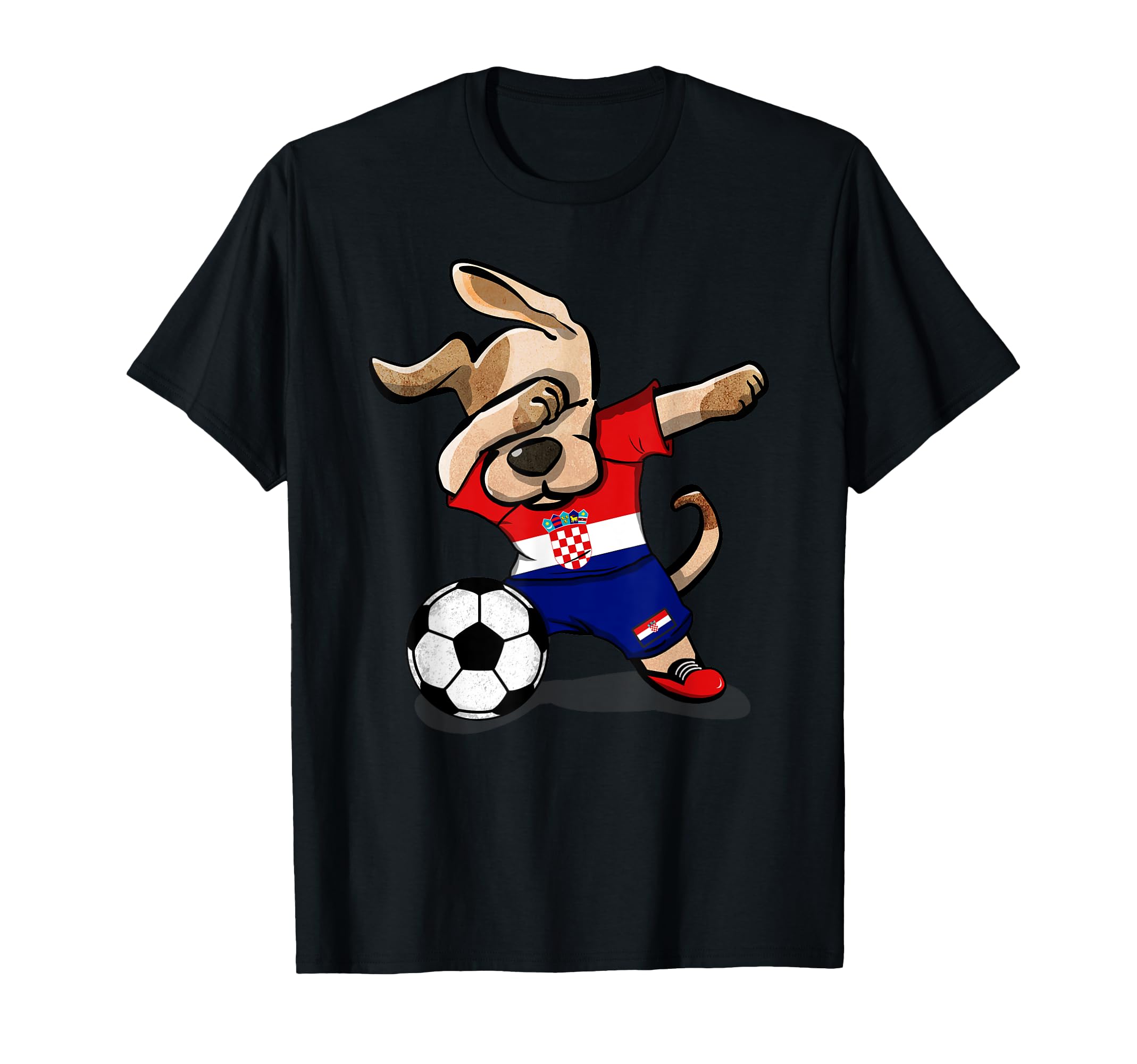 Dabbing Dog Croatia Soccer Fans Jersey Croatian Football T-Shirt