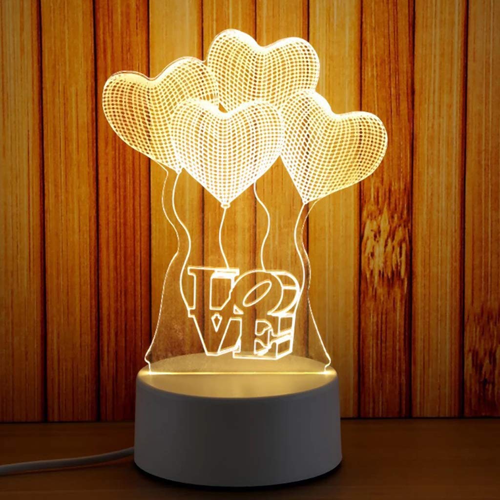 LLCOFFGA LED-Nachtlicht 3D Kleine Tischlampe Schlafzimmer