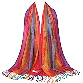 neelamvar Colorful flowers Jacquard cotton pashmina Women Wrap Shawl tassels Scarves