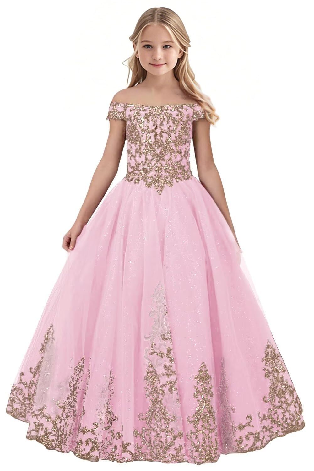 Tulle Flower Girl Dress for Wedding Sparkly