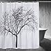 Waterproof Shower Curtain - Modern Black & White Tree Design - 70 inches x 70 inches (180 cm X 180 cm) - Includes curtain rings, By DOZENEGG