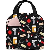AKEOPIST Nurse Lunch Box for Women Men Adults, Reusable Nurse Tote Bag Portable Insulated Lunch Bag for Work Picnic Camping