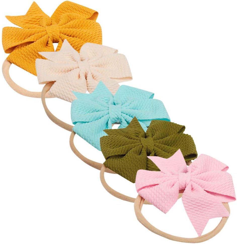 Rangement Pour Vetements Et Penderies Porte Bagages 5pc Filles Enfant Turban Bandeau Bande De Cheveux Arc Accessoires Chapeaux Cadeau Naissance Bebe Anniversaire Nœud Papillon En Nylon Souple Haute Elastique Bande De Cheveux Accessoire