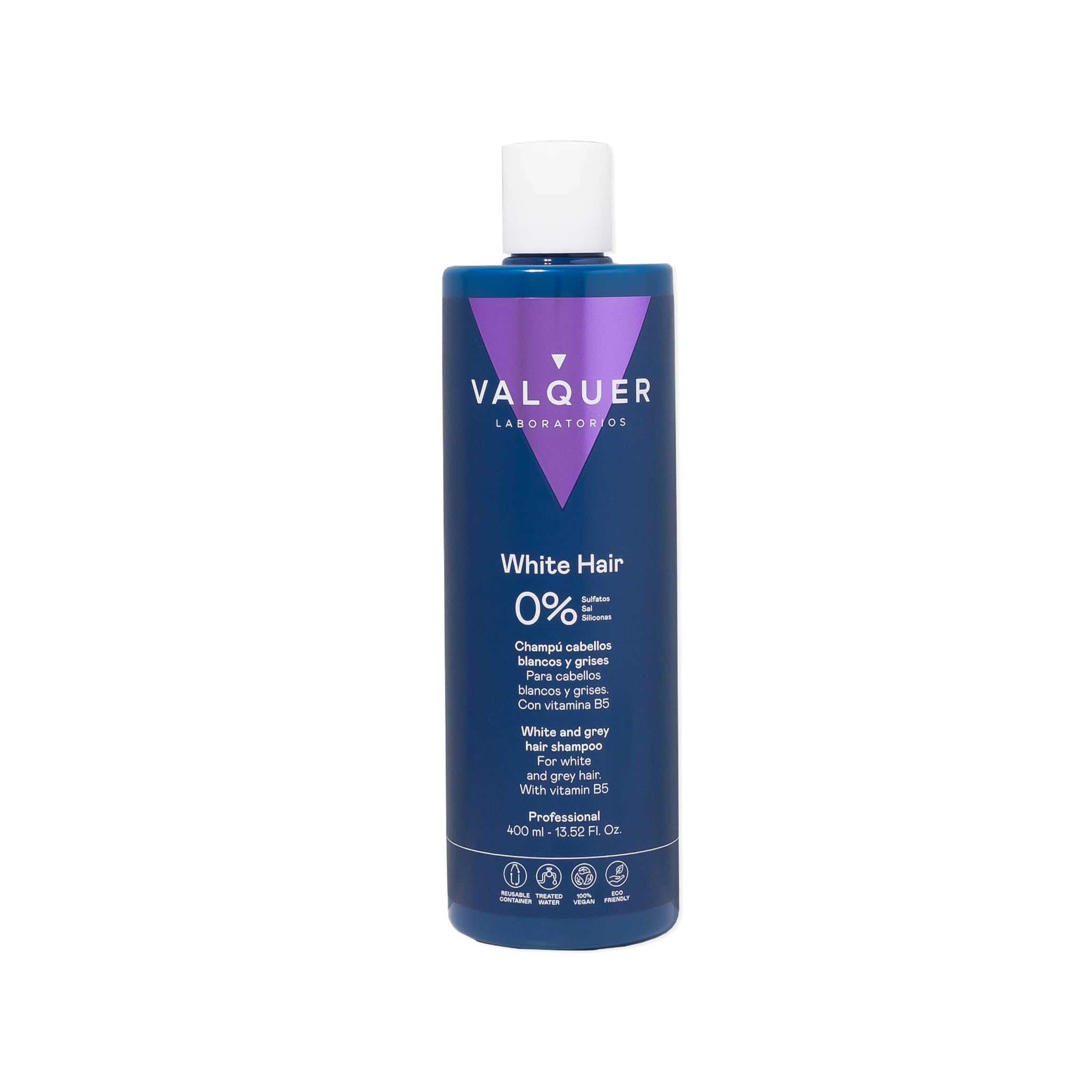 Valquer Profesional Shampoo for White and Grey Hair% No Salt, Sulphates, Parabens and Silicones - 400 ml