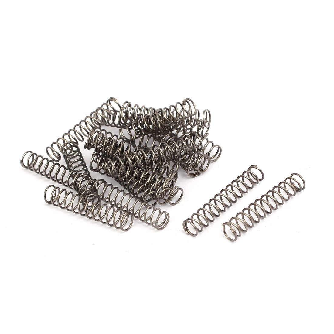 sourcingmap Compression Spring,304 Stainless Steel,6mm OD,0.6mm Wire Size,30mm Free Length,Silver Tone,20Pcs