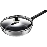 10 Inch Non Stick Frying Pans, Saute Pan With Lid Stainless Steel Nonstick Skillet Pan Cookware Healthy Pan With Stay-cool Ha
