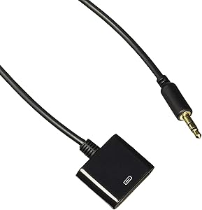 30 Pin Female to 3.5mm Male Jack Dock Docking Connector Audio Output Aux Cable Adapter 1m 3.3ft for iPhone 4 4S iPad iPod Car Convertor Black