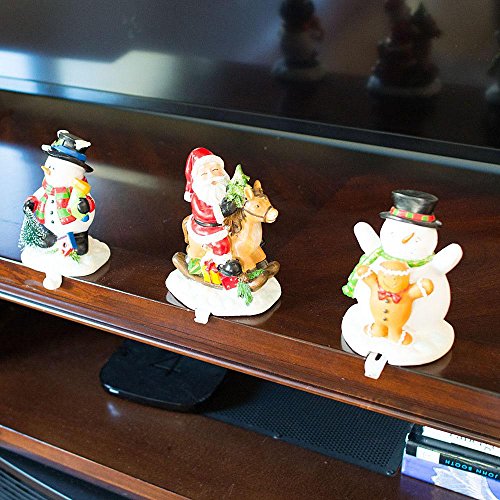 BestPysanky Set of 3 Hand Painted Stocking Holders - Snowmen & Santa 6.5 Inches
