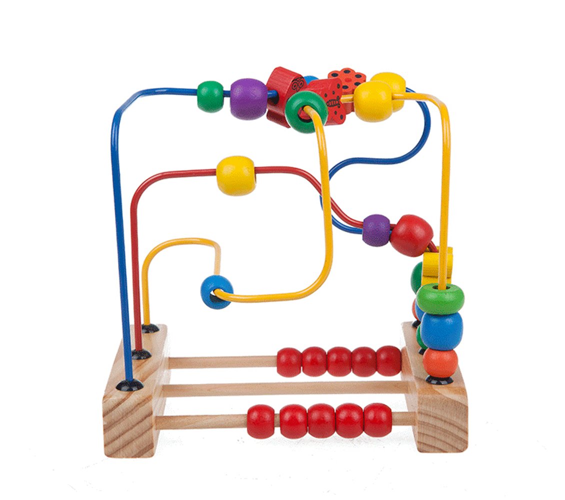 Careshine Perles Educatives jouet Jeu d\'éveil Boules Circuit de Motricité en Bois Casse-tête pour Enfant