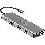 USB C Hub, TOTU 12-in-1 Type C Hub with Ethernet,4K USB C to 2 HDMI,VGA,2 USB3.0, 2 USB2.0,79W PD 3.0,SD/TF Cards Reader,Mic/Audio for Mac Pro/Type C Laptops (Windows Laptops Support Triple Display)