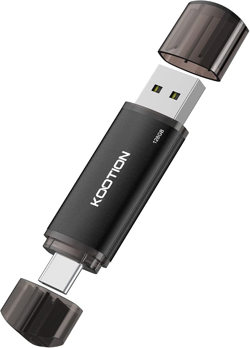 KOOTION 128 GB USB C OTG Dual Drive 2-in-1 USB A & C Flash Stick