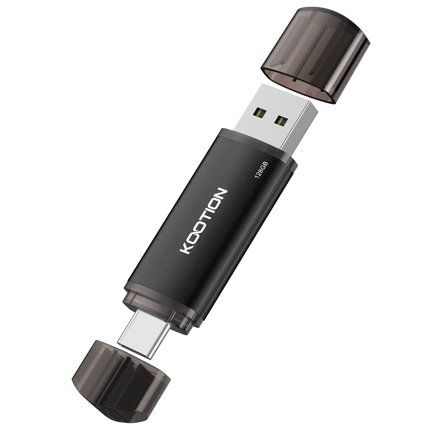 KOOTION 2-in-1 Dual USB A & C OTG Flash Drive - 128 GB for Android, Tablet, Laptop (Black)
