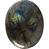 Artistone Labradorite Crystal Chakra Worry Stones Oval Shaped Palm Thumb Pocket Stones for Crystal Healing Reiki Meditation Anxiety Stress Relief Therapy