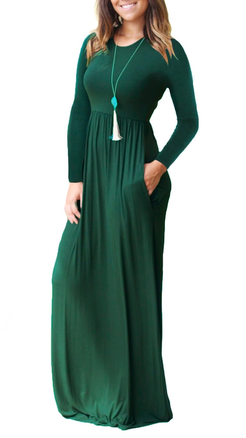dark green casual dress