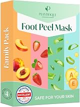 Plantifique Foot Peel Mask – 4 Pairs Exfoliating Foot Treatment Derm Tested