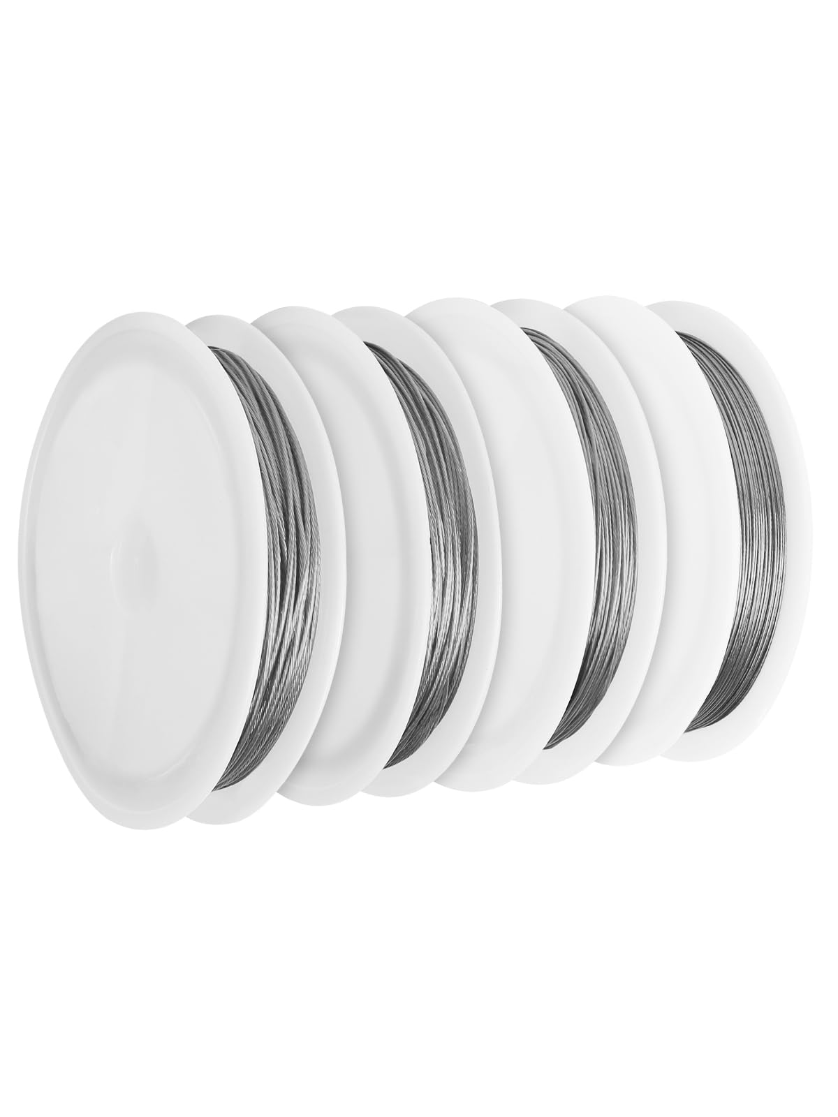 Sinofort 4 Rolls Jewelry Wire for Jewelry Making, 0.45/0.6/0.7/0.8mm Iron Jewellery Wire Tarnish Resistant Silver Wire for Beading Bracelet Earring Making DIY Crafts