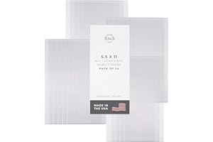 Risch Double-Sided All Clear Vinyl Menu Cover | Two-Sided 2 View Plastic Menu Holder | Slip in Top-Loading Cover | Wipeable, Reusable | 5.5” x 11” | Pack of 24