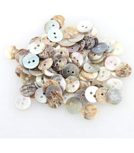Chenkou Craft Muschelknöpfe 11 Mm – 100 Stück, 2-Loch, Naturfarben Für Nähen & Handwerk