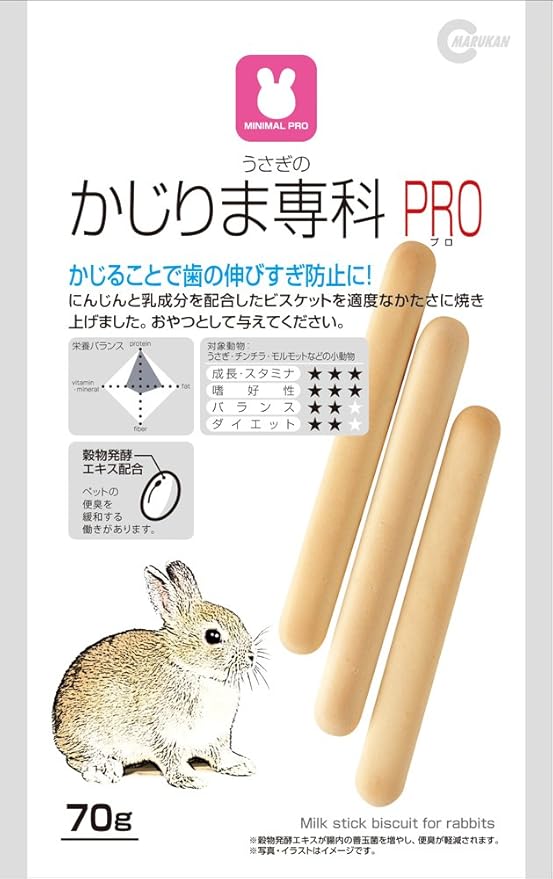 Amazon ミニマルランド うさぎのかじりま専科pro 70g ミニマルランド フード 通販