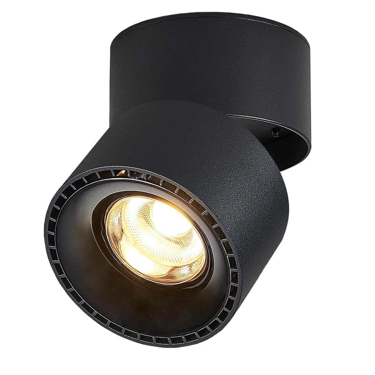 Budbuddy 12W LED Ceiling Spotlights Rotatable Swivel Wall Spots Ceiling Spots Black Ceiling Lighting Modern Interior Spotlamps for Corridor Living Room Office Shop and More 3000K