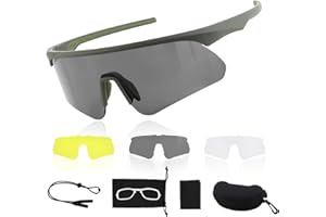 ToopMount Shooting Glasses, Tactical Eyewear with 3 Lens & Adjustable Lanyard, Hard Case, UV400 Protective Airsoft Goggle
