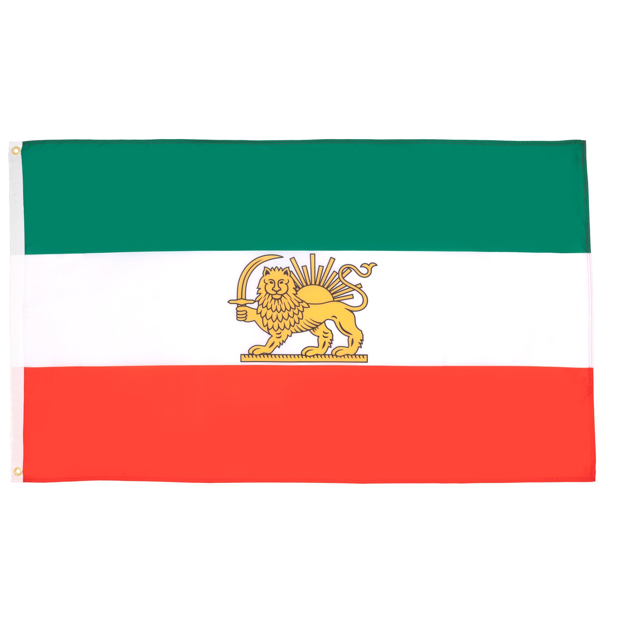 AZ FLAG - Iran Old Flag - 2x3 Ft - 100D Polyester Former Iranian Banner with Two Metal Grommets - Fade Resistant - Vivid Colors - 2' x 3' Feet - 90x60 Cm — image 1
