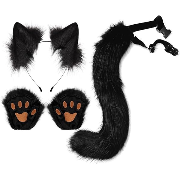 Simulación Gato Zorro Oreja Diadema Lindo Animal Lobo Pelo Bucle Lolita
