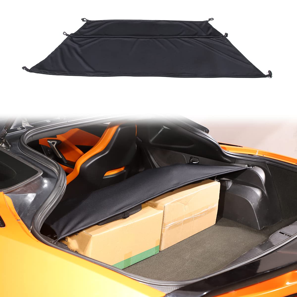 Photo 1 of Car Trunk Cargo Cover Compatible with for Chevrolet Corvette C7 2014-2019, Retractable Trunk Security Shield Shade Auto Tail Box Accessories (Small)