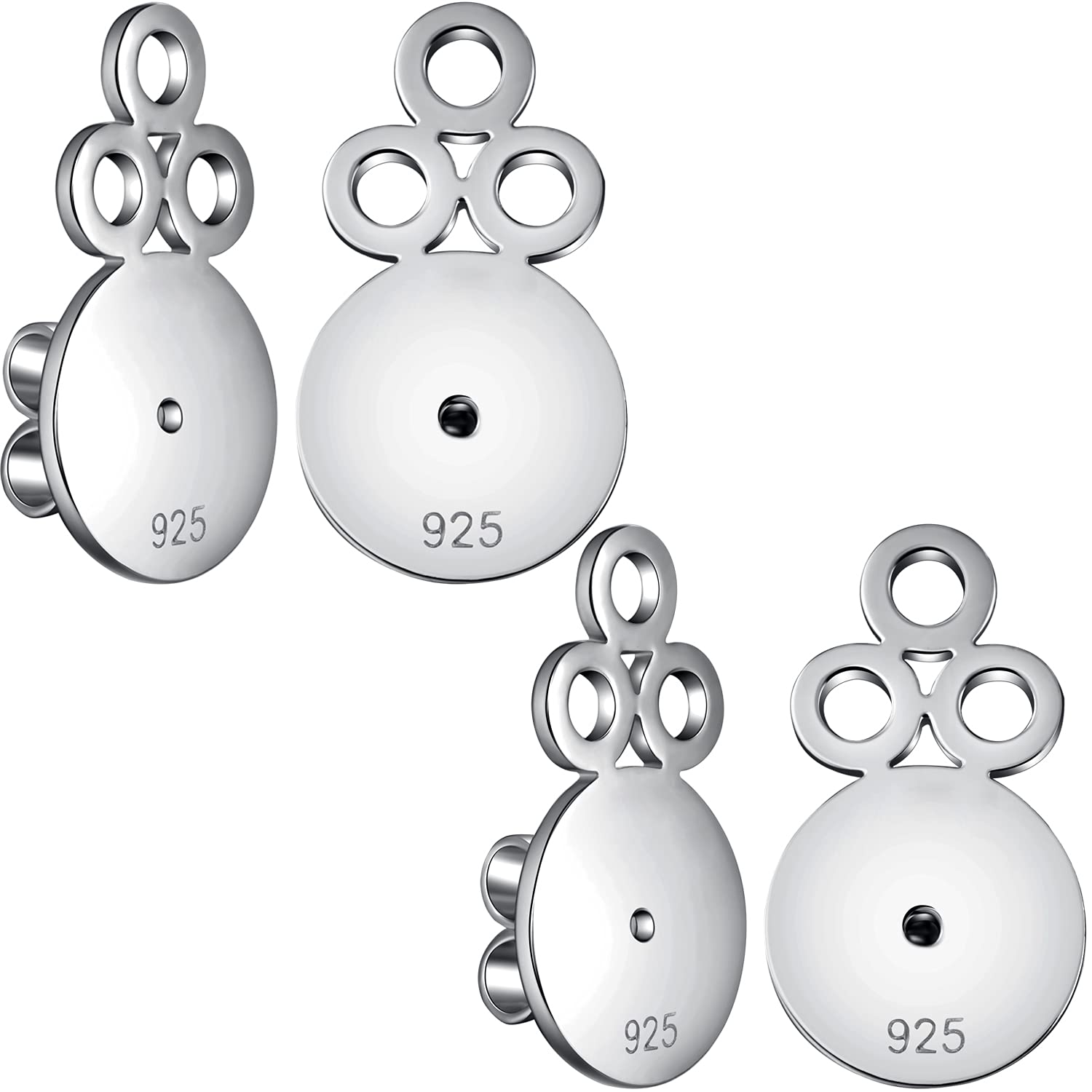 Earring Backs Locking Secure Earring Backs for Studs Sterling Silver Hypoallergenic Stud Earring Backs Safety Earring Backs Tight Universal Earring Backs La Pousette Flat Earring Backs for Studs