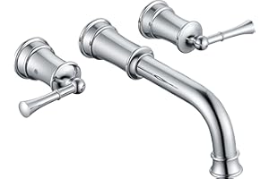 HANGORO High Flow Wall Mount Tub Filler with Rough-in Valve, Brass Roman Tub Faucet 2 Handle Bathtub Faucet 360° Swivel Spout, Polished Chrome(B2306-CP)