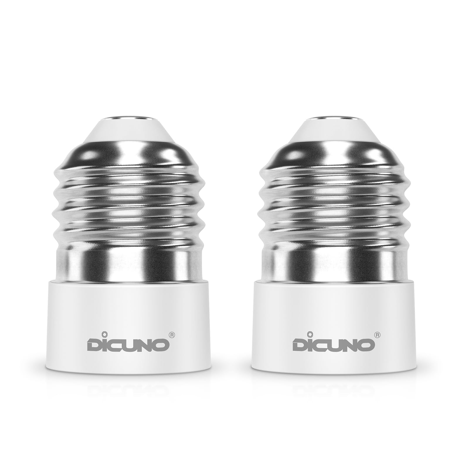 DiCUNO E27 to E14 Socket Adapter, Screw to Small Screw Converter, ES to SES Adopter, Max Wattage 200W, 0~250V, 165 Degree Heat Resistant, 2-Pack