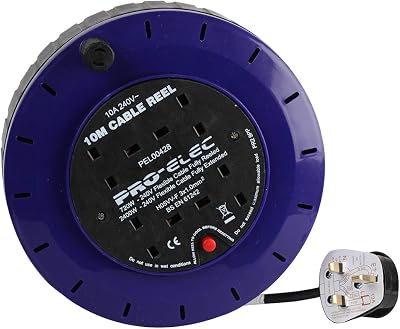 Pro Elec PEL00428 4 Socket Cassette Reel 10A 10 m