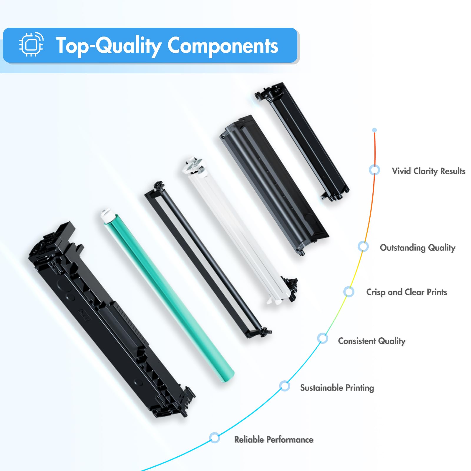 TRUE IMAGE Compatible Toner Cartridge Replacement for HP 131X 131A M276nw CF210X for HP Laserjet Pro 200 Color MFP M276nw M251nw M276n M251n Printer Ink (Black Cyan Yellow Magenta, 4-Pack)