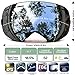 JULI Ski Goggles,Winter Snow Sports Snowboard Goggles with Anti-Fog UV Protection Detachable Dual Lens for Men Women Snowmobile Skiing Skating（Black Frame+VLT 18.5% REVO Silver）