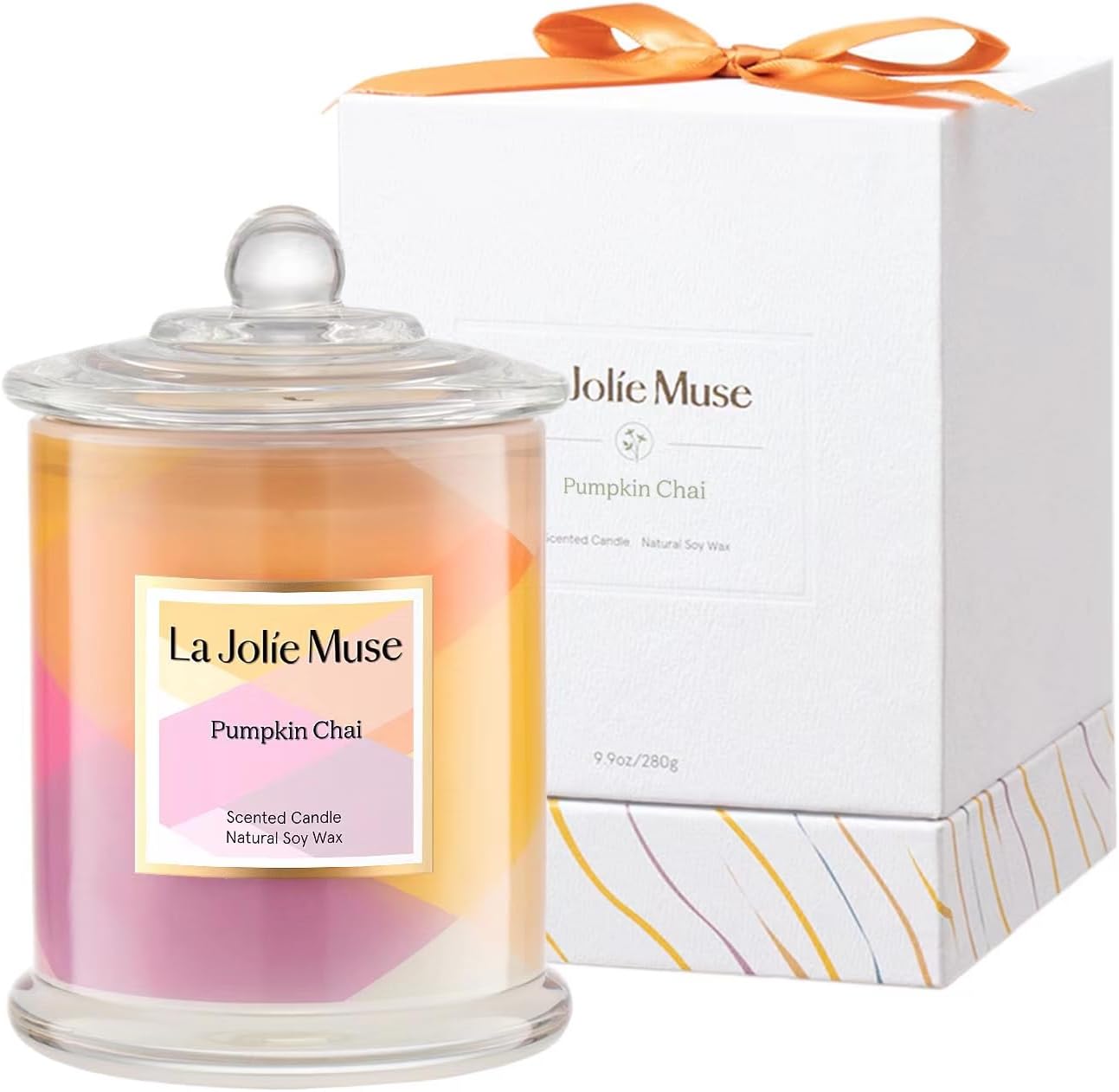 Candles & Holders - LA JOLIE MUSE Pumpkin Candles, Fall Candle, Pumpkin Chai Scented Candles, Luxury Candle Gifts, Natural Soy Wax, 75 Hours Long Burning Time, Autumn Candle Gift