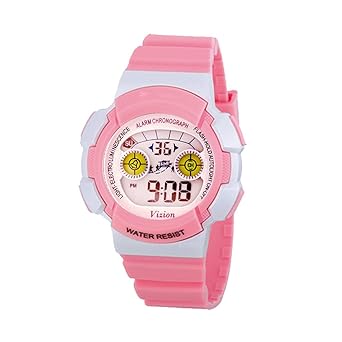 Vizion Digital LCD Multicolor Dial Watch for Boys and Girls-VZN-B0458-3