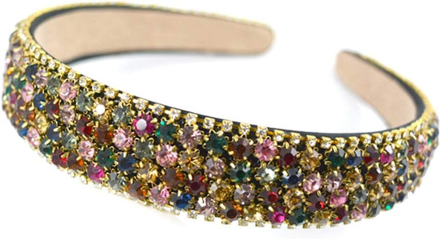 Kuvuiuee Women's Wide Headband Glitter Rhinestone Full Diamond Headband a