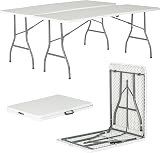 Harbour Housewares Rectangle Folding Trestle Tables 180cm White Pack of 2