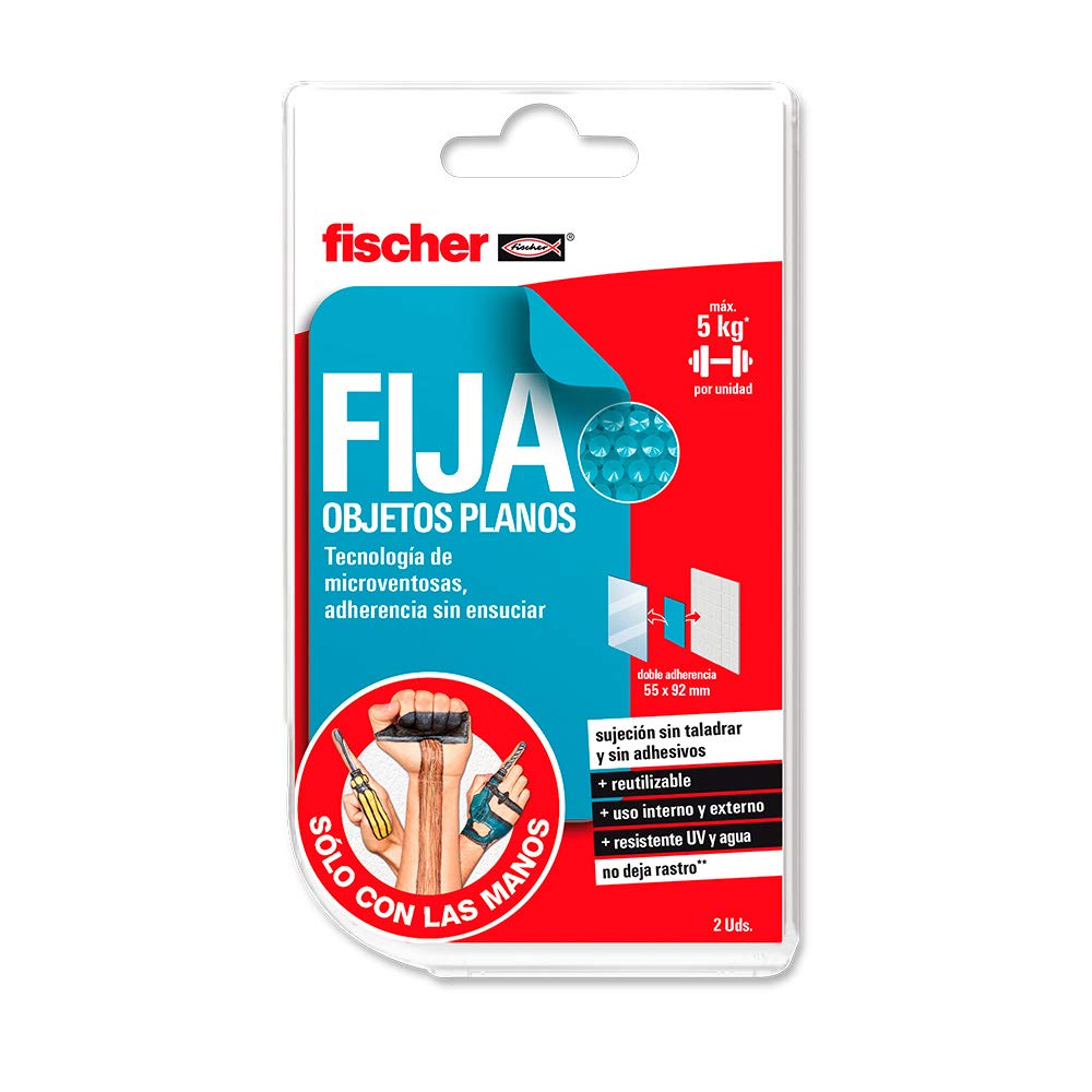 Fischer Fixed Flat Items Double M/ (Blister of 2 Units), 548570, Red