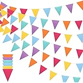Outus 6 Sets Rainbow Pennant Banner Flags Garland Multicolor Bunting String Triangle Flags Bulk Rainbow Bunting for Carnival Birthday Party Festival Decorations(Vivid Colors)