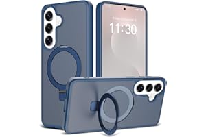 Magnetic Case for Samsung Galaxy S26 Plus: Ring Stand, Fit for MagSafe, Matte Translucent Back, Raised Camera Edges, Anti-Scr