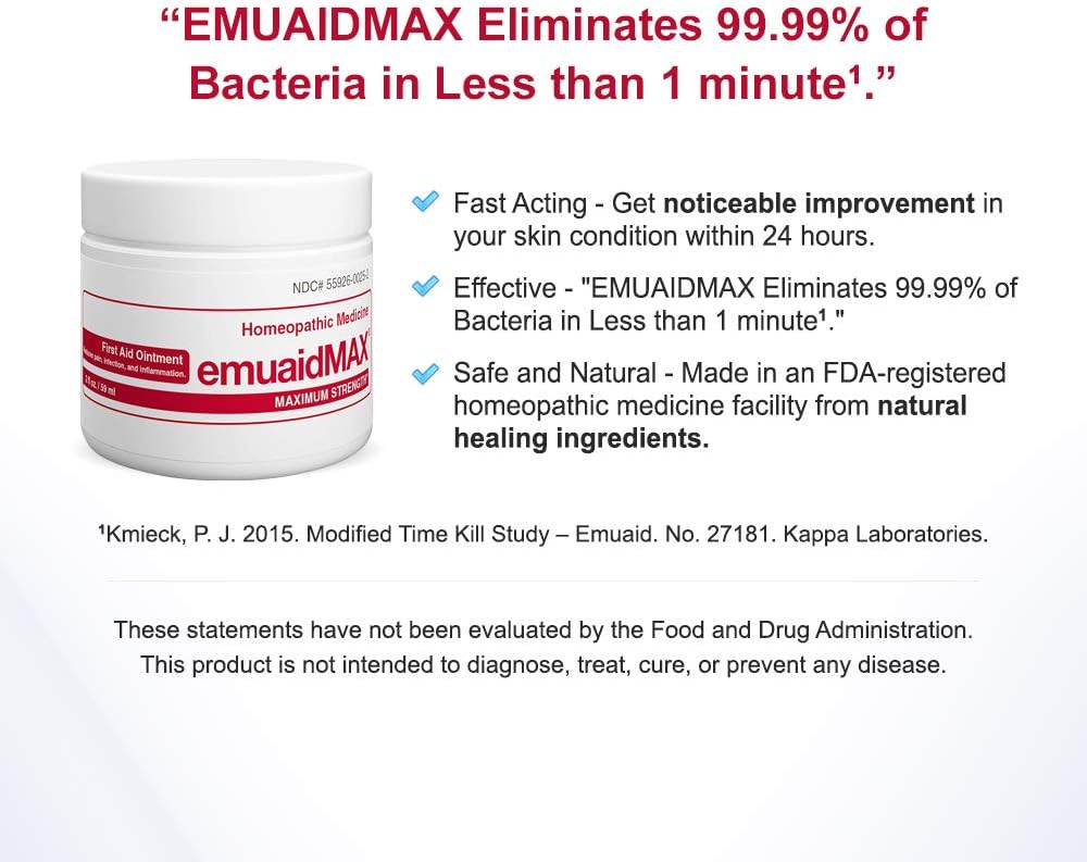 EMUAIDMAX Ointment - Eczema Cream. Maximum Strength Treatment. Use Max Strength for Athletes Foot, Psoriasis, Jock Itch, Anti Itch, Rash, Shingles and Skin Yeast Infection.: Health & Personal Care