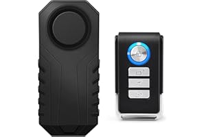 USUPERINK 113dB Bike Alarms, Vibration Sensing Bike Alarm with Remote, Wireless Motorcycle Alarm for Electric Tricycle Mobility Scooter Vehicles Ebike for Cycling Security