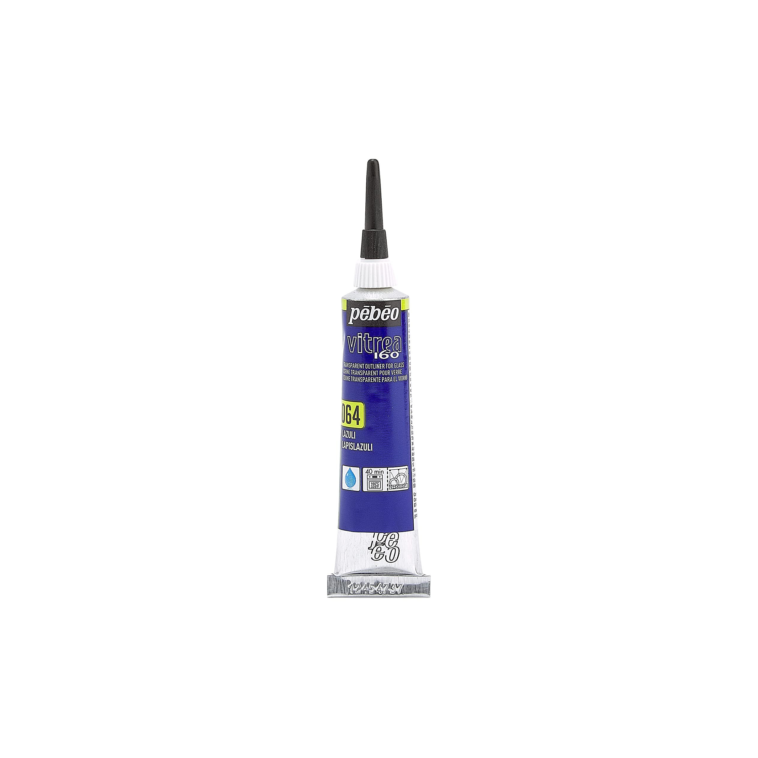 PEBEO 114064 Vitrea 160 Glass Paint Outliner 20-Milliliter Tube, Lazuli,Lazuli — image 1