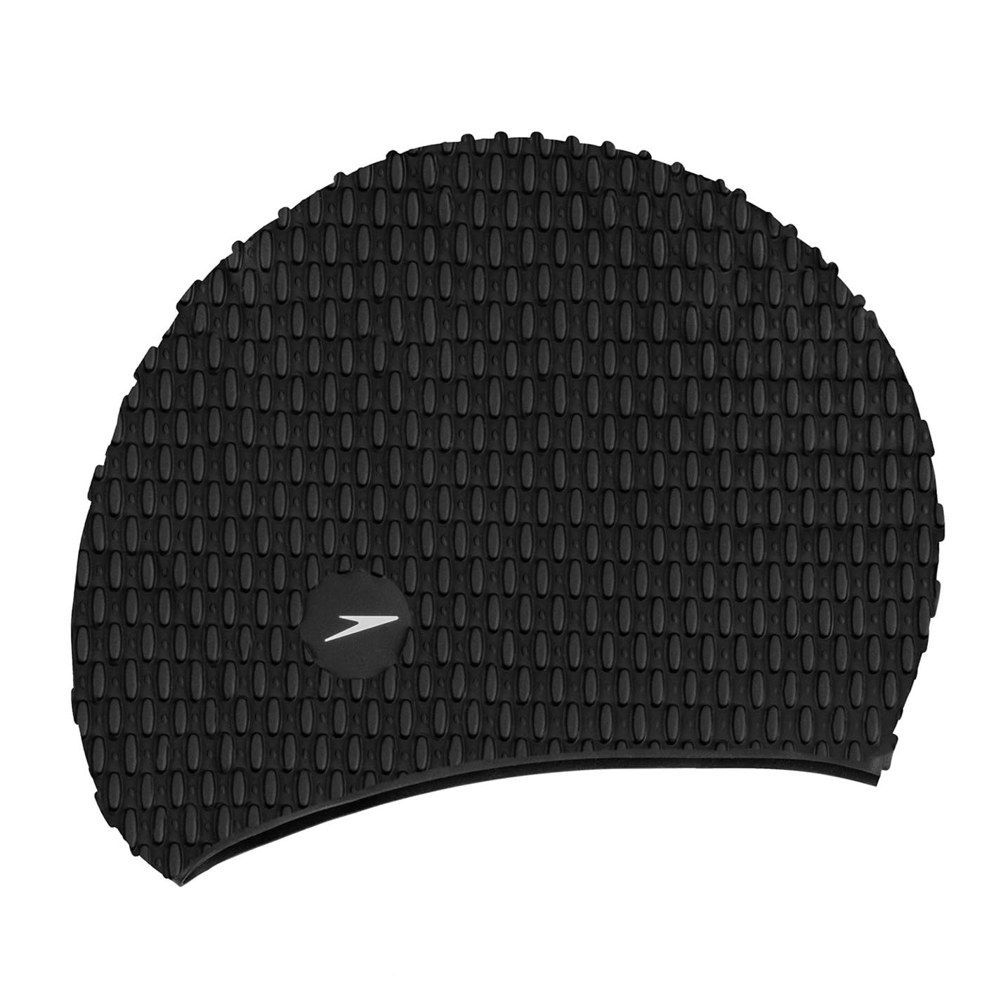 Speedo Men's Bubble Active+ Swimming Cap | Textured Design Training Aids, Black, One Size
