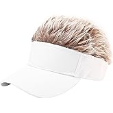 Malaxlx Mens Visor Cap Wig Adjustable Baseball Cap Golf Hats with Fake Hair