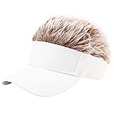 Unisex White Sun Visors Hat with Brown Fake Spiked
