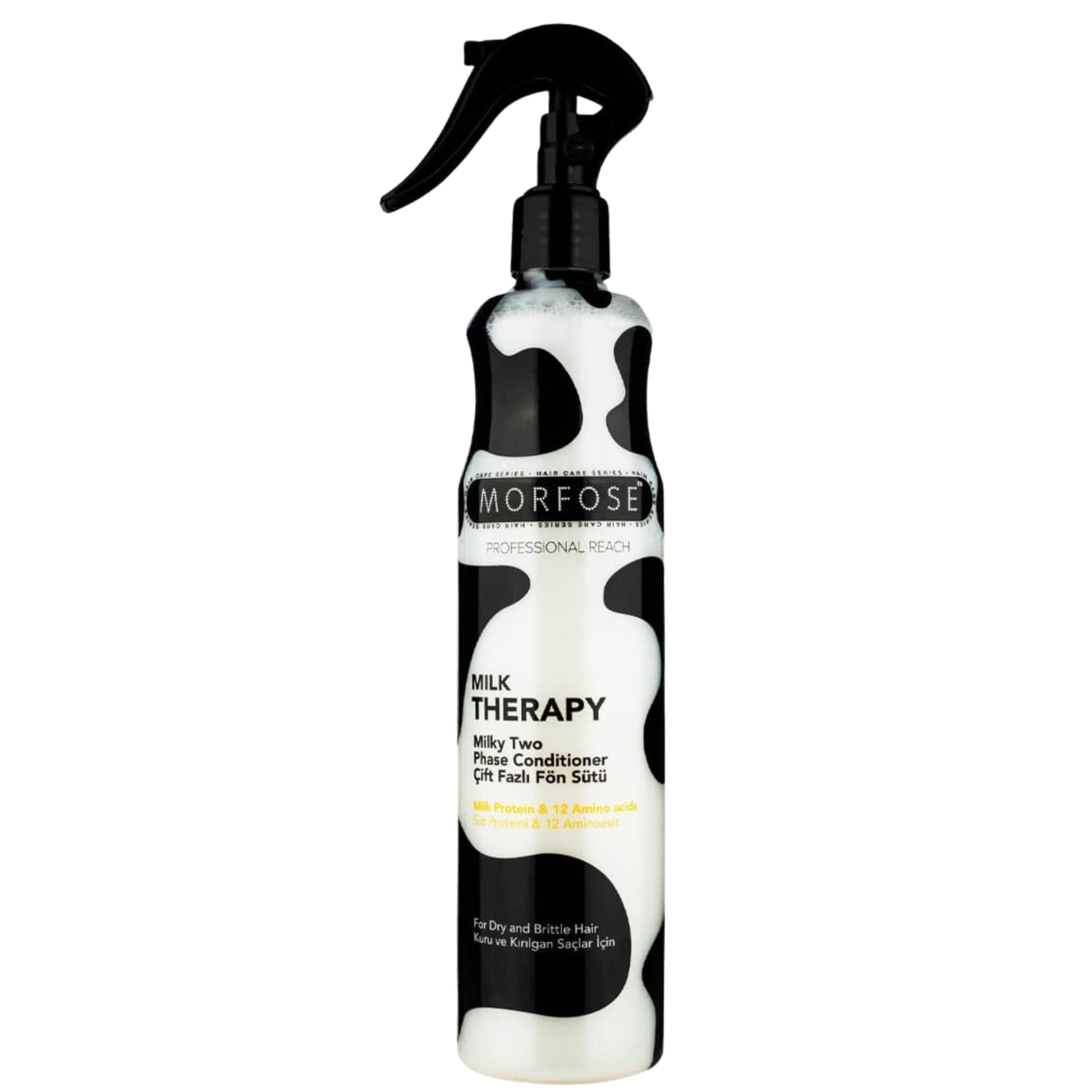 Morfose Milk Therapy Two-Phase Hair Conditioner 400ml, Hair Heat Protection, Formal Leave-In Conditioner Spray for Detangling, Shine & Split End Removal, Moisture for All Hair Types (Milk Therapy)