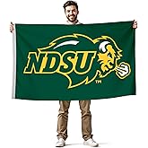 North Dakota State Bison College Sports Printed Flag - NCAA Licensed - Nylon - School Banner (Green) (3' x 5')